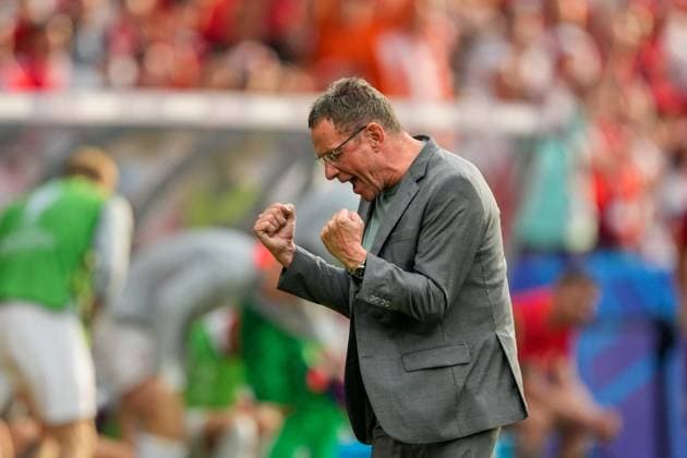 SOCCER - UEFA EURO, EM, Europameisterschaft,Fussball 2024 BERLIN,GERMANY,21.JUN.24 - UEFA EURO 2024, group stage, Austria vs Poland. Image shows the rejoicing of head coach Ralf Rangnick (AUT).  GEPAxpictures xJohannesxFriedl