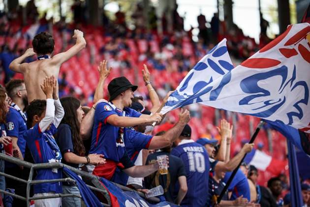 Supporters equipe de France – ambiance lors du match France vs Netherlands groupe D de l Euro 2024 FOOTBALL : France vs Netherlands- Euro 2024 Groupe D, Leipzig Stadium - 21 06 2024 ElyxandroCegarra Panoramic 