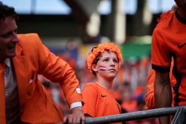 Supporters equipe de Netherlands – ambiance lors du match France vs Netherlands groupe D de l Euro 2024 FOOTBALL : France vs Netherlands- Euro 2024 Groupe D, Leipzig Stadium - 21 06 2024 ElyxandroCegarra Panoramic 