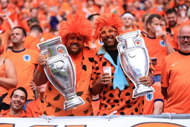 Football - UEFA EURO, EM, Europameisterschaft,Fussball 2024 - Group D - Netherlands v France 21st June 2024 - UEFA EURO 2024 - Group D - Netherlands v France - Netherlands fans - Photo: Simon Stacpoole Offside. Leipzig Germany Copyright: xSimonxStacpoolexOffside