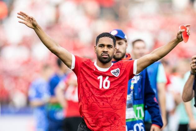 UEFA EURO, EM, Europameisterschaft,Fussball 2024: Polen - Österreich; 21.06.2024 Philipp Mwene (Österreich, 16) UEFA EURO 2024: Polen - Österreich; Olympiastadion, Berlin; 21.06.2024 Copyright: xBEAUTIFULxSPORTS Buriakovx