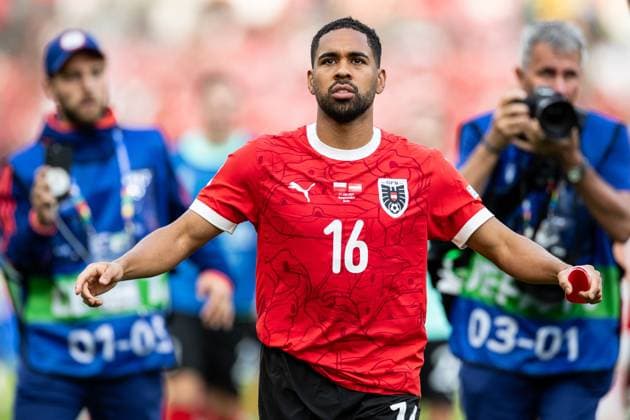 UEFA EURO, EM, Europameisterschaft,Fussball 2024: Polen - Österreich; 21.06.2024 Philipp Mwene (Österreich, 16) UEFA EURO 2024: Polen - Österreich; Olympiastadion, Berlin; 21.06.2024 Copyright: xBEAUTIFULxSPORTS Buriakovx