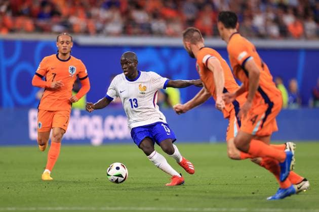 Football - UEFA EURO, EM, Europameisterschaft,Fussball 2024 - Group D - Netherlands v France 21st June 2024 - UEFA EURO 2024 - Group D - Netherlands v France - Ngolo Kante of France - Photo: Simon Stacpoole Offside. Leipzig Germany Copyright: xSimonxStacpoolexOffside