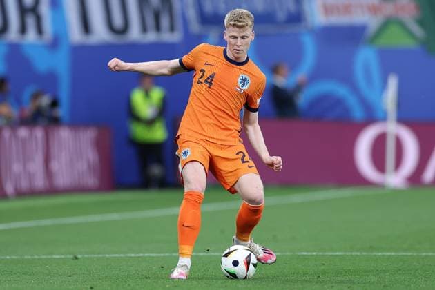 Fußball UEFA EURO, EM, Europameisterschaft,Fussball 2024 Gruppenphase 2. Spieltag Niederlande - Frankreich am 21.06.2024 im Leipzig Stadion in Leipzig Jerdy Schouten ( Niederlande )