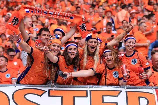 Football - UEFA EURO, EM, Europameisterschaft,Fussball 2024 - Group D - Netherlands v France 21st June 2024 - UEFA EURO 2024 - Group D - Netherlands v France - Netherlands fans - Photo: Simon Stacpoole Offside. Leipzig Germany Copyright: xSimonxStacpoolexOffside
