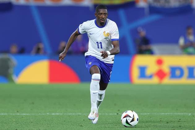 Fußball UEFA EURO, EM, Europameisterschaft,Fussball 2024 Gruppenphase 2. Spieltag Niederlande - Frankreich am 21.06.2024 im Leipzig Stadion in Leipzig Ousmane Dembele ( Frankreich )