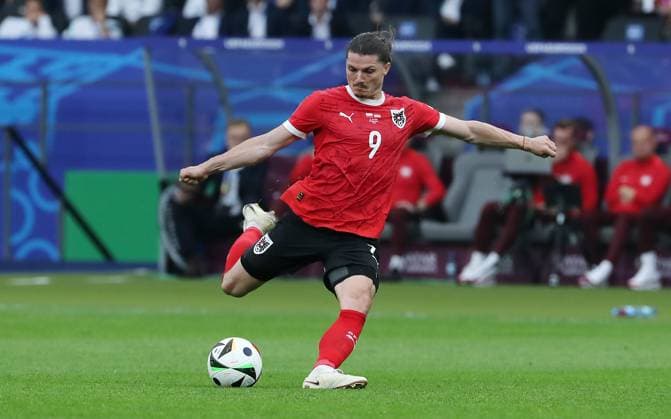 Marcel Sabitzer Einzelbild Freisteller Aktion Fußball Fussball Europameisterschaft Euro 2024 EM Herren Saison 2023 2024 21.06.2024 Polen POL vs. Österreich AUT in Berlin DFL regulations prohibit any use of photographs as image sequences and or quasi-video.
