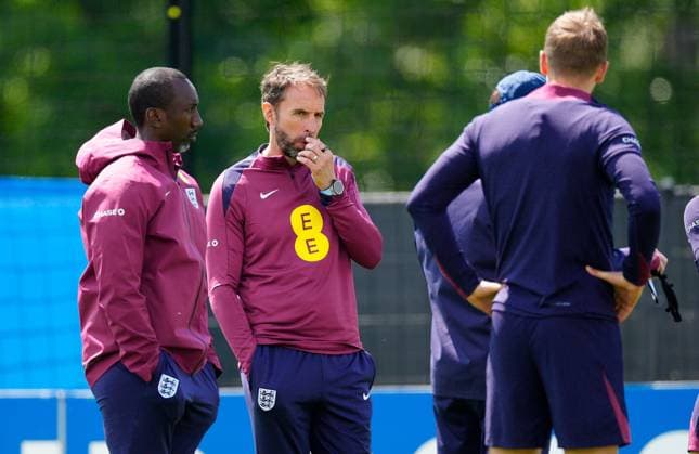 England manager Gareth Southgate England Training Session and press conference, PK, Pressekonferenz UEFA European Championship, EM, Europameisterschaft 2024, Group C, Football, Spa & Golf Resort Weimarer Land, Blankenhain, Germany, 22 Jun 2024 EDITORIAL USE ONLY No use with unauthorised audio, video, data, fixture lists, club league logos or live services. Online in-match use limited to 120 images, no video emulation. No use in betting, games or single club league player publications.  Copyright: xDavexShopland Shutterstockx 14548012t