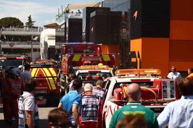 F1 Spanish Grand Prix 2024 Practice 3 Fire at McLaren hospitality before third practice ahead of the Formula 1 Spanish Grand Prix at Circuit de Barcelona-Catalunya in Barcelona, Spain on June 22, 2024. Barcelona Spain  Copyright: xJakubxPorzyckix originalFilename:porzycki-f1spanis240622_npEjO.jpg