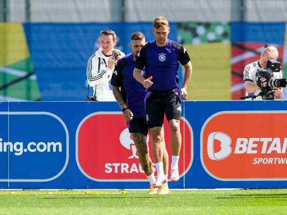 Joshua Kimmich (Deutschland , 06) und Robert Andrich (Deutschland , 23), GER, EURO 2024, Abschlusstraining Deutschland, vor Schweiz vs Deutschland, Fussball Europameisterschaft, Herzogenaurach, 22.06.2024 GER, EURO 2024, Abschlusstraining Deutschland, vor Schweiz vs Deutschland, Fussball Europameisterschaft, Herzogenaurach, 22.06.2024 Herzogenaurach Copyright: xEibner-Pressefoto FlorianxWieganx EP_FWD