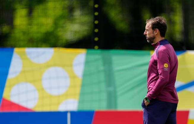 Gareth Southgate manager of England England Training Session and press conference, PK, Pressekonferenz UEFA European Championship, EM, Europameisterschaft 2024, Group C, Football, Spa & Golf Resort Weimarer Land, Blankenhain, Germany, 22 Jun 2024 EDITORIAL USE ONLY No use with unauthorised audio, video, data, fixture lists, club league logos or live services. Online in-match use limited to 120 images, no video emulation. No use in betting, games or single club league player publications.  Copyright: xDavexShopland Shutterstockx 14548012bh