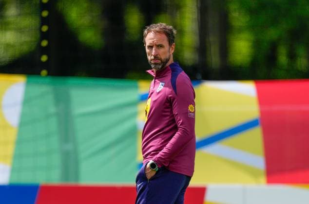 Gareth Southgate manager of England England Training Session and press conference, PK, Pressekonferenz UEFA European Championship, EM, Europameisterschaft 2024, Group C, Football, Spa & Golf Resort Weimarer Land, Blankenhain, Germany, 22 Jun 2024 EDITORIAL USE ONLY No use with unauthorised audio, video, data, fixture lists, club league logos or live services. Online in-match use limited to 120 images, no video emulation. No use in betting, games or single club league player publications.  Copyright: xDavexShopland Shutterstockx 14548012bz