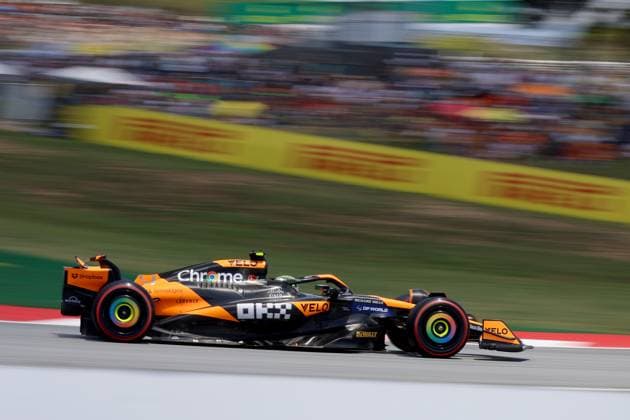 22.06.2024, xrarjax, Motorsport FIA Formel 1, Großer Preis von Spanien emspor, v.l. 3. freies Training FP3 Lando Norris (McLaren) Startnummer 04 Barcelona