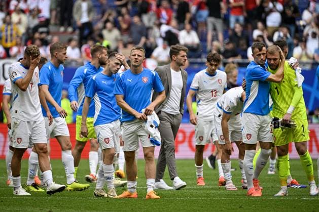 Czech players are seen after the Group F match of the European Football Championship: Georgia vs Czechia, in Hamburg, Germany, on June 22, 2024. (CTKxPhoto VitxSimanek) CTKPhotoP2024062204459  CTKPhotoP2024062204459