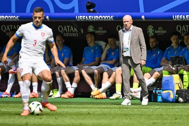 L-R Tomas Holes (CZE) and head coach Ivan Hasek (CZE) are seen during the Group F match of the European Football Championship: Georgia vs Czechia, in Hamburg, Germany, on June 22, 2024. (CTKxPhoto VitxSimanek) CTKPhotoP2024062204947  CTKPhotoP2024062204947