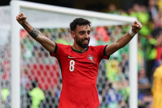 BVB Stadion Dortmund, Dortmund Saturday, June 22, 2024 UEFA EURO, EM, Europameisterschaft,Fussball 2024 Germany, Group F stage Matchday 2 Türkiye - Portugal, Bruno Fernandes (Portugal) Torjubel, Goal celebration, celebrate the goal zum 0:2 Copyright: JoaquimxFerreira