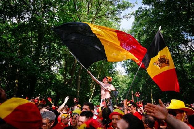 Belgium v Romania Group E - UEFA EURO, EM, Europameisterschaft,Fussball 2024 COLOGNE, GERMANY - JUNE 22 : Supporters and fans ahead of the UEFA EURO 2024 European Football Championship tournament group E stage match between Belgium and Romania at Cologne Stadium on June 22, 2024 in Cologne, Germany, 22 06 2024 Cologne Germany  Copyright: xPeterxDexVoechtx