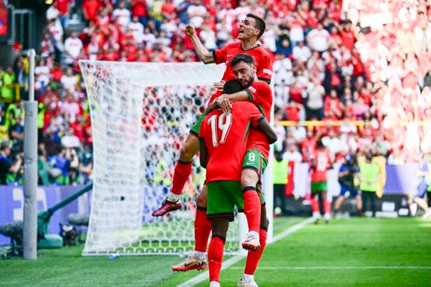 Torjubel zum 0:1 durch Bernardo Silva 10 (Portugal), Türkei vs. Portugal, Fussball, UEFA EURO, EM, Europameisterschaft,Fussball 2024, Gruppenphase, 2. Spieltag, 22.06.2024 Dortmund Nordrhein-Westfalen Deutschland