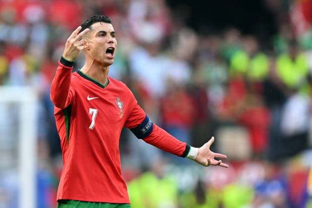 Dortmund - Cristiano Ronaldo of Portugal reacts during the UEFA EURO, EM, Europameisterschaft,Fussball 2024 group F match between Turkey and Portugal at BVB Stadium Dortmund on June 22, 2024 in Dortmund, Germany. ANP Hollandse Hoogte UEFA EURO 2024 2024 xVIxANPxSportx xGerritxvanxKeulenxIVx 501780654 originalFilename: 501780654.jpg