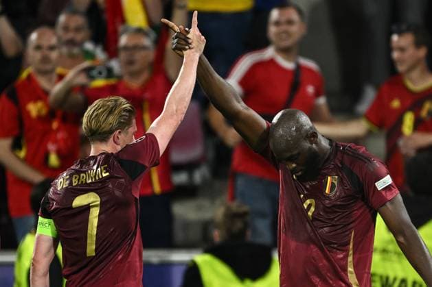 Mg Colonia (Germania) 22 06 2024 - Euro 2024 Belgio-Romania foto Matteo Gribaudi Image nella foto: Romelu Lukaku-Kevin De Bruyne 