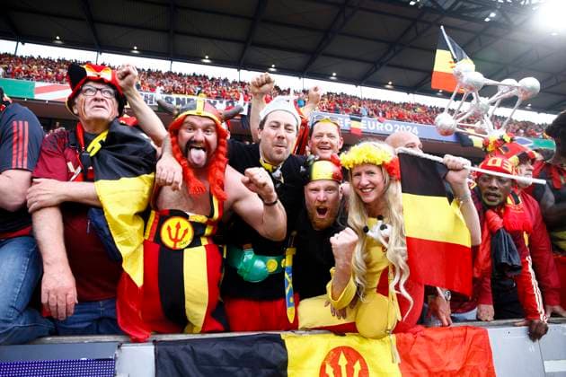 Belgium v Romania UEFA EURO, EM, Europameisterschaft,Fussball 2024 Group E The Belgium fans before the UEFA Euro 2024 Group E match at RheinEnergieStadion, Cologne Copyright: xPaulxChestertonx FIL-20284-0133 UK Newspapers OUT