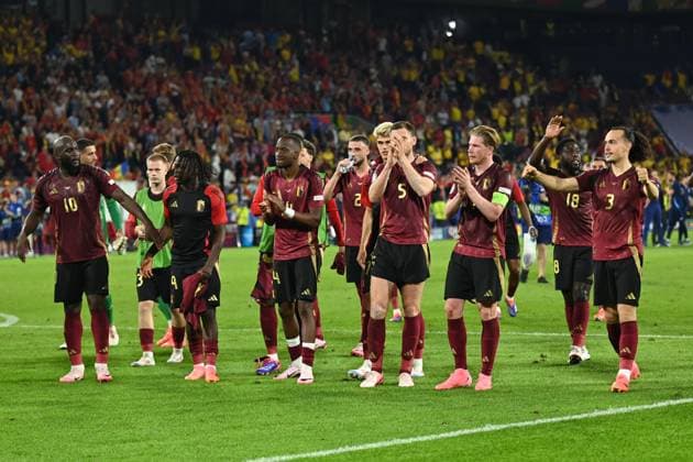 Final joy (Belgium) during the UEFA EURO, EM, Europameisterschaft,Fussball Germany 2024 match between Belgium 2-0 Romania at Cologne Stadium on June 22, 2024 in Cologne, Germany. Noxthirdxpartyxsales  (257330535)