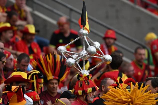 Supporters (Belgium) during the UEFA EURO, EM, Europameisterschaft,Fussball Germany 2024 match between Belgium 2-0 Romania at Cologne Stadium on June 22, 2024 in Cologne, Germany. Noxthirdxpartyxsales  (257331314)