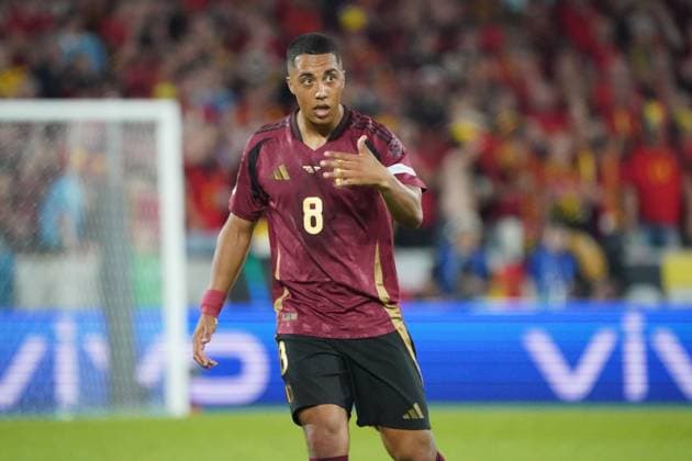 EURO 2024, Fussball, UEFA EURO, EM, Europameisterschaft,Fussball 2024, EM 2024, Gruppenphase, Gruppe E, Belgien-Rumänien KoelnStadion, Köln Youri Tielemans Belgien ,Aktion, Einzelbild