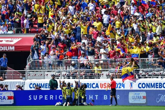 RECORD DATE NOT STATED Copa America USA 2024 Ecuador vs Venezuela Jeremy Sarmiento celebrates his goal 1-0 of Ecuador during the game between Ecuador and Venezuela as part of the CONMEBOL Copa America USA 2024 group B, at Levis Stadium, on June 22, 2024 in Santa Clara, California, United States. SANTA CLARA CALIFORNIA UNITED STATES  Copyright: xIsaacxOrtizx 20240622180855_CA_GB_2024_ECU_VEN_SARMIENTO53