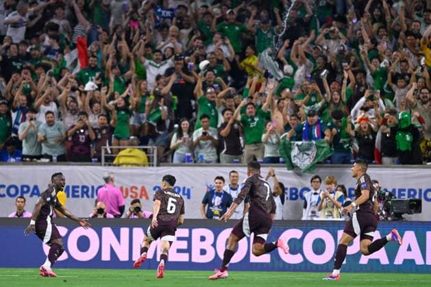RECORD DATE NOT STATED Copa America USA 2024 Mexico vs Jamaica Gerardo Arteaga celebrates his goal 1-0 of Mexico during the game between Mexican national team, Nationalteam (Mexico) and Jamaica as part of the CONMEBOL Copa America USA 2024 group B, at NRG Stadium, on June 22, 2024 in Houston, Texas, United States. HOUSTON TEXAS UNITED STATES  Copyright: xJorgexMartinezx 20240622213838_CA_GB_2024_MEX_JAM_ARTEAGA170