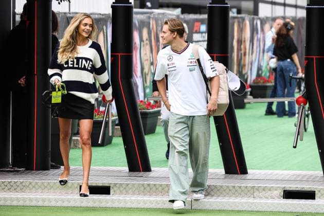 SCHUMACHER Mick (ger), Reserve Driver of Mercedes AMG F1 Team, portrait girlfriend Laila Hasanovic portrait during the Formula 1 Aramco Gran Premio de Espana 2024, 10th round of the 2024 Formula One World Championship, WM, Weltmeisterschaft from June 21 to 23, 2024 on the Circuit de Barcelona-Catalunya, in Montmeló, Spain - F1 - SPANISH GRAND PRIX 2024 DPPI Panoramic  240623_R10_SPAGNA_DP_XB3_0271