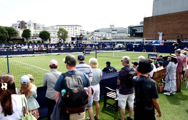 A general view of action on day two. Rothesay International Eastbourne, Day 1, Tennis, Devonshire Park, Eastbourne, UK - 23 June 2024  Copyright: xJamesxMarsh Shutterstockx 14548083i