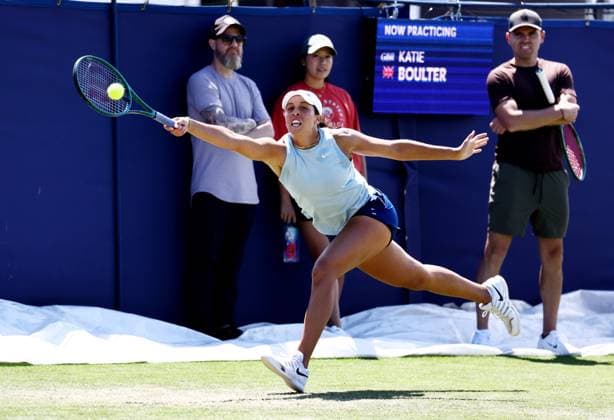 Madison Keys of USA during a practice session. Rothesay International Eastbourne, Day 2, Tennis, Devonshire Park, Eastbourne, UK - 23 June 2024  Copyright: xJamesxMarsh Shutterstockx 14548083be
