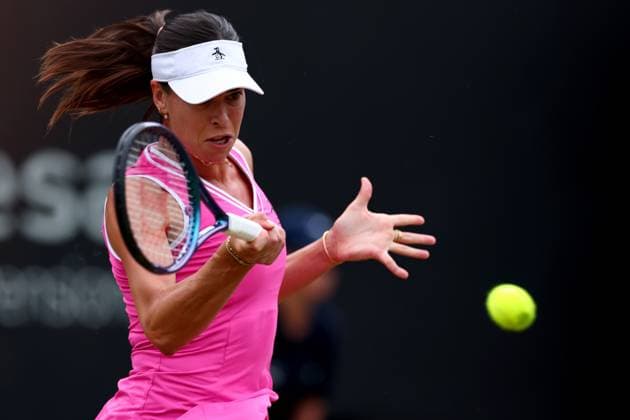 Sport Bilder des Tages 23rd June 2024; Edgbaston Priory Club, Birmingham, England: Rothesay Tennis Classic Birmingham, Day 7; Ajla Tomljanovic (AUS) in action during her womens singles final match against Yulia Putintseva (KAZ)  ActionPlus12659273 ShaunxBrooks