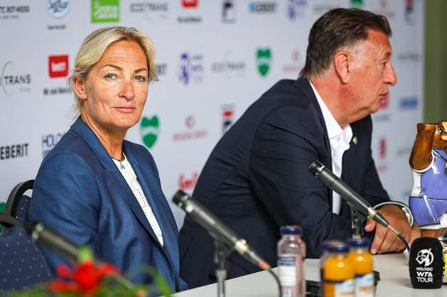 Abschlusspressekonferenz: Barbara Rittner (Turnierdirektorin ecotrans Ladies Open) und Edwin Weindorfer (CEO der e motion group), ecotrans Ladies Open 2024, Berlin, LTTC Rot-Weiß , 23.06.2024, Copyright: xClaudioxGärtnerx