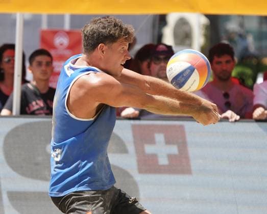 VolleyBall World Beach Pro Tour 2024 in Messina Mees Sengers and Dirk Boehle of the Netherlands national team, Nationalteam are playing the final stages of the Volleyball World Beach Pro Tour 2024 match for the 3rd place final in Messina, Sicily, Italy, on June 23, 2024 Messina Italy  Copyright: xGabrielexMaricchiolox originalFilename:maricchiolo-volleyba240623_npw29.jpg