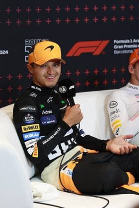 23.06.2024, Circuit de Catalunya, Barcelona, Formel 1 Aramco Grand Prix von Spanien 2024 , im Bild Pressekonferenz mit Lando Norris (GBR), McLaren F1 Team Defodi-506_20240623_hbr_6344