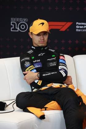 23.06.2024, Circuit de Catalunya, Barcelona, Formel 1 Aramco Grand Prix von Spanien 2024 , im Bild Pressekonferenz mit Lando Norris (GBR), McLaren F1 Team Defodi-506_20240623_hbr_6351
