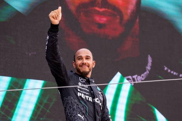 BARCELONA, SPAIN - JUNE 23: Lewis Hamilton (44) of United Kingdom and team Mercedes-AMG Petronas F1 Team gives a thumbs-up after the Formula 1 Spanish Grand Prix on Sunday, June 23, 2024 at the Circuit De Catalunya in Barcelona, Spain. (Photo by Bob Kupbens Icon Sportswire) AUTO: JUN 23 F1 Spanish Grand Prix EDITORIAL USE ONLY Icon240623201