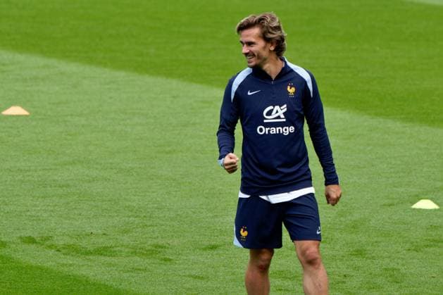Antoine Griezmann of France during the training session at the Home Deluxe Arena in Paderbon, Germany on 23 June 2024. during UEFA EURO, EM, Europameisterschaft,Fussball 2024 - France training session, UEFA European Football Championship in Leipzig, Germany, June 23 2024  Copyright: xx xx IPA_Agency_IPA47408744
