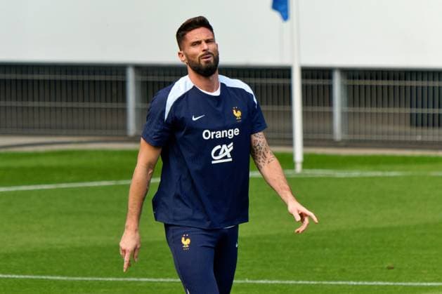 Olivier Giroud of France during the training session at the Home Deluxe Arena in Paderbon, Germany on 23 June 2024. during UEFA EURO, EM, Europameisterschaft,Fussball 2024 - France training session, UEFA European Football Championship in Leipzig, Germany, June 23 2024  Copyright: xx xx IPA_Agency_IPA47408763
