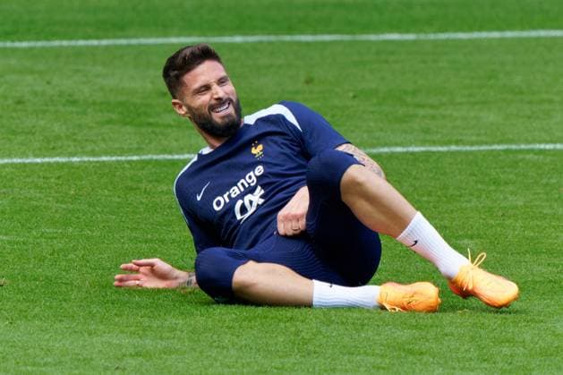 Olivier Giroud of France during the training session at the Home Deluxe Arena in Paderbon, Germany on 23 June 2024. during UEFA EURO, EM, Europameisterschaft,Fussball 2024 - France training session, UEFA European Football Championship in Leipzig, Germany, June 23 2024  Copyright: xx xx IPA_Agency_IPA47408767