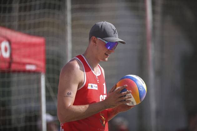 Messina: Robin Sowa (GER) in action during World Beach Pro Tour, Beach Volley match in Messina, Italy, June 23 2024 Beach Volley match - World Beach Pro Tour  - ZUMAp169 20240623_zsa_p169_552 Copyright: xIPAx