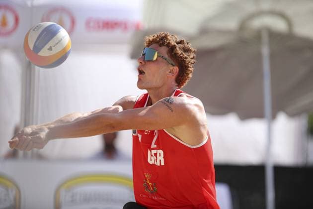 Messina: Maximilian Just (GER) in action during World Beach Pro Tour, Beach Volley match in Messina, Italy, June 23 2024 Beach Volley match - World Beach Pro Tour  - ZUMAp169 20240623_zsa_p169_555 Copyright: xIPAx