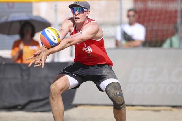 Messina: Robin Sowa (GER) in action during World Beach Pro Tour, Beach Volley match in Messina, Italy, June 23 2024 Beach Volley match - World Beach Pro Tour  - ZUMAp169 20240623_zsa_p169_572 Copyright: xIPAx