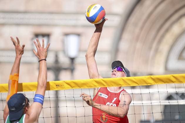 Messina: Robin Sowa (GER) in action during World Beach Pro Tour, Beach Volley match in Messina, Italy, June 23 2024 Beach Volley match - World Beach Pro Tour  - ZUMAp169 20240623_zsa_p169_579 Copyright: xIPAx