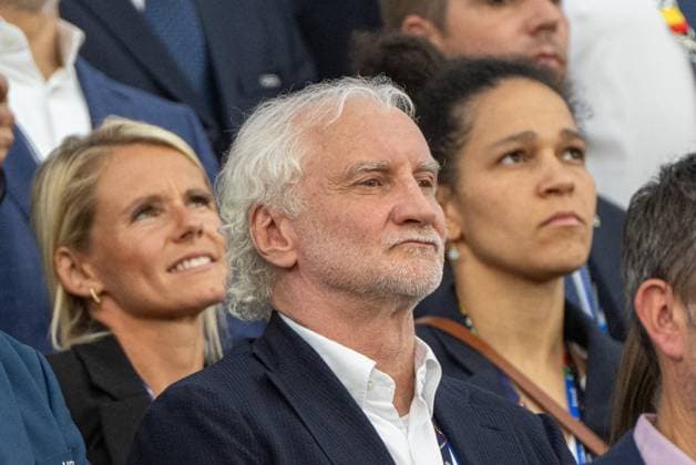 Fußball, Herren, Saison 2023 24, Euro EM 2024, Gruppe A (3. Spieltag) in Frankfurt, Schweiz - Deutschland, Direktor Nationalmannschaft Rudi Völler (Deutscher Fußball-Bund) auf der Tribüne, 23.06. 2024, Copyright: xMatthiasxKochx