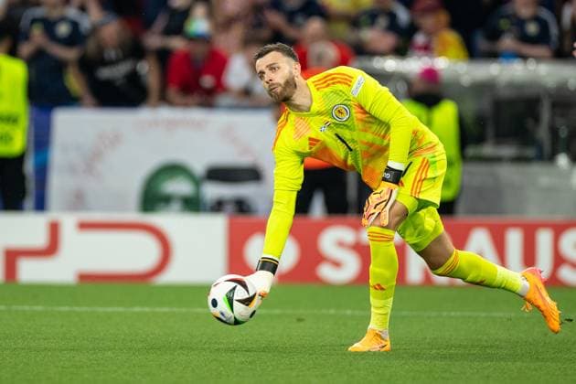 UEFA EURO, EM, Europameisterschaft,Fussball 2024: Schottland - Ungarn; 23.06.2024 Angus Gunn (Schottland, 1) UEFA EURO 2024: Schottland - Ungarn; Stuttgart Stadion, Stuttgart; 23.06.2024 Copyright: xBEAUTIFULxSPORTS Buriakovx