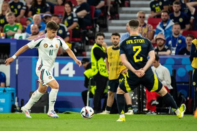 UEFA EURO, EM, Europameisterschaft,Fussball 2024: Schottland - Ungarn; 23.06.2024 Milos Kerkez (Ungarn, 11) UEFA EURO 2024: Schottland - Ungarn; Stuttgart Stadion, Stuttgart; 23.06.2024 Copyright: xBEAUTIFULxSPORTS Buriakovx