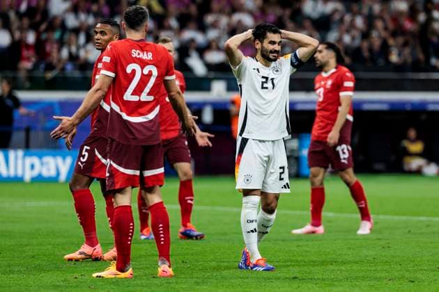 UEFA EURO, EM, Europameisterschaft,Fussball 2024: Schweiz - Deutschland; 23.06.2024 Ilkay Gündogan (Deutschland, 21) hadert nach einer vergebener Chance. UEFA EURO 2024: Schweiz - Deutschland; Frankfurt Arena, Frankfurt am 23.06.2024 Copyright: xBEAUTIFULxSPORTS Wunderlx